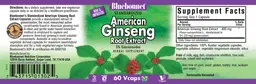Label for Standardized American Ginseng Root Extract