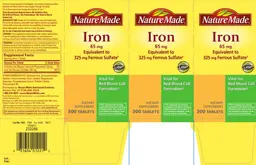 Label for Iron 65 mg