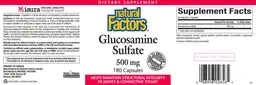 Label for Glucosamine Sulfate 500 mg