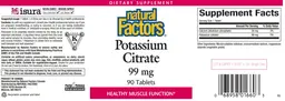 Label for Potassium Citrate 99 mg