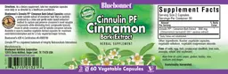 Label for Cinnulin PF Cinnamon Bark Extract