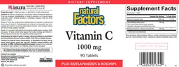 Label for Vitamin C 1000 mg