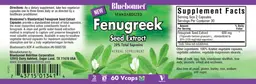 Label for Standardized Fenugreek Seed Extract