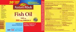 Label for Fish Oil 1200 mg