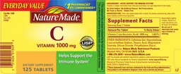 Label for Vitamin C 1000 mg
