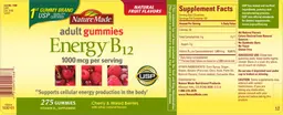 Label for Energy B12 Adult Gummies 1000 mcg