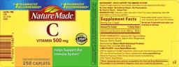 Label for Vitamin C 500 mg