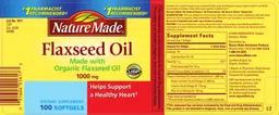 Label for Flaxseed Oil 1000 mg