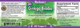 Label for Standardized Ginkgo Biloba Leaf Extract