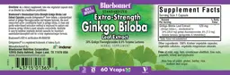 Label for Standardized Extra-Strength Ginkgo Biloba Leaf Extract