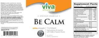 Label for Be Calm Extra Strength