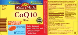 Label for CoQ10 30 mg
