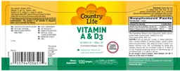 Label for Vitamin A & D3