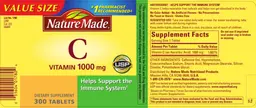 Label for Vitamin C 1000 mg