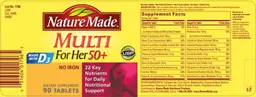 Label for Multi For Her 50+ No Iron