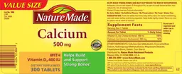 Label for Calcium 500 mg With Vitamin D3 400 IU