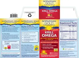 Label for Krill Omega Natural Orange Flavor