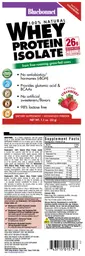 Label for 100% Natural Whey Protein Isolate Natural Strawberry