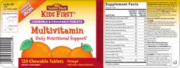 Label for Multivitamin Chewable & Crushable Tablets Orange