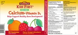 Label for Calcium + Vitamin D3 Gummies