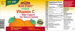 Label for Vitamin C Gummies Tangerine