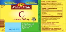 Label for Vitamin C 500 mg