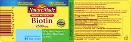 Label for High Potency Biotin 2500 mcg