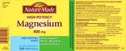 Label for High Potency Magnesium 400 mg
