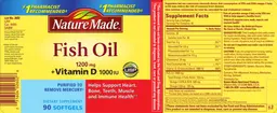Label for Fish Oil 1200 mg + Vitamin D 1000 IU