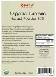 Label for Organic Turmeric Extract Powder 85%