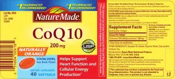 Label for CoQ10 200 mg