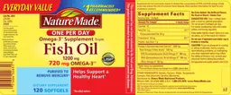 Label for One Per Day Fish Oil 1200 mg