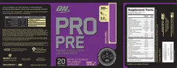 Label for Pro Pre Grape Candy