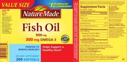 Label for Fish Oil 1000 mg