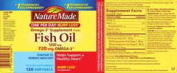 Label for One Per Day Burp-less Fish Oil 1200 mg