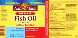 Label for Fish Oil 1200 mg