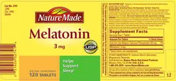 Label for Melatonin 3 mg