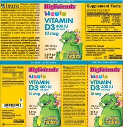 Label for Liquid Vitamin D3 10 mcg
