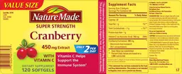 Label for Super Strength Cranberry With Vitamin C