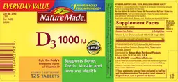 Label for D3 1000 IU