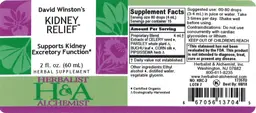 Label for David Winston's Kidney Relief