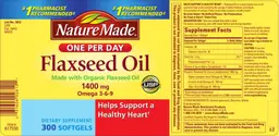 Label for Flaxseed Oil 1400 mg