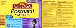 Label for Postnatal Multi + DHA
