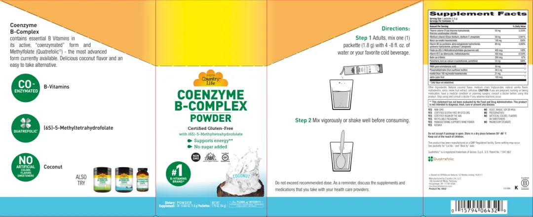 Label for Coenzyme B-Complex Powder Coconut