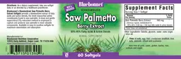 Label for Standardized Saw Palmetto Berry Extract
