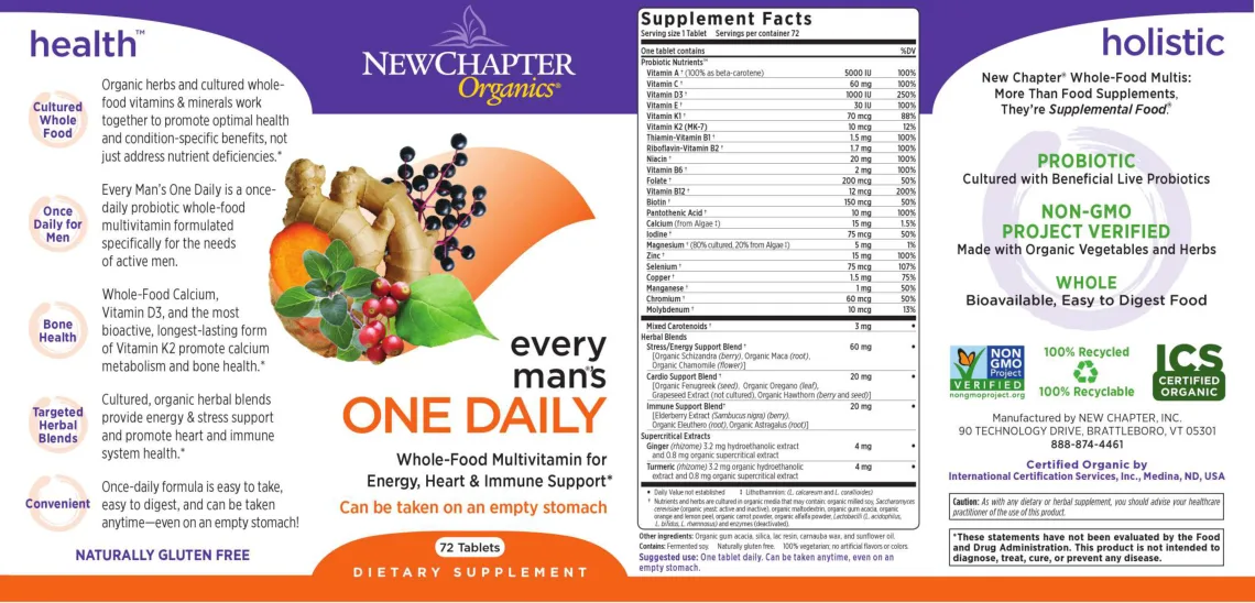 Label for Every Man's One Daily