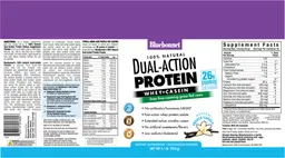 Label for 100% Natural Dual-Action Protein Natural French Vanilla