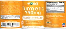 Label for Turmeric 750 mg