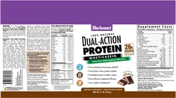 Label for 100% Natural Dual-Action Protein Natural Chocolate