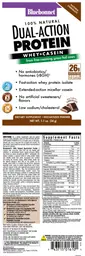Label for 100% Natural Dual-Action Protein Natural Chocolate